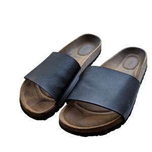 Birkenstock Betula US 10 EUR 41 Reggae Slide Black Birkoflor Sandals Open Toe